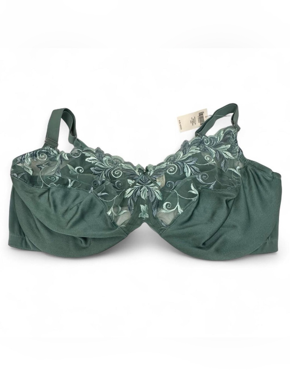 Soma Sensuous Lace Minimizer Underwire Bra 42DDD Jade Green Full Coverage NWT